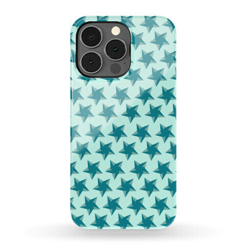 Teal Star Pattern Phone Case